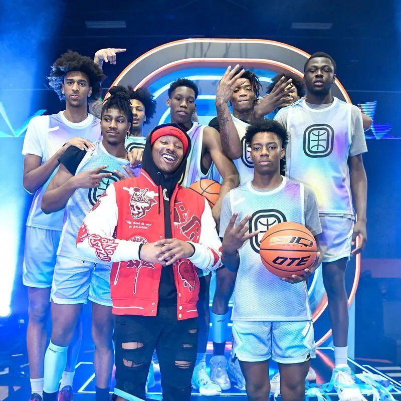 OTE basketball team group photo with talent
