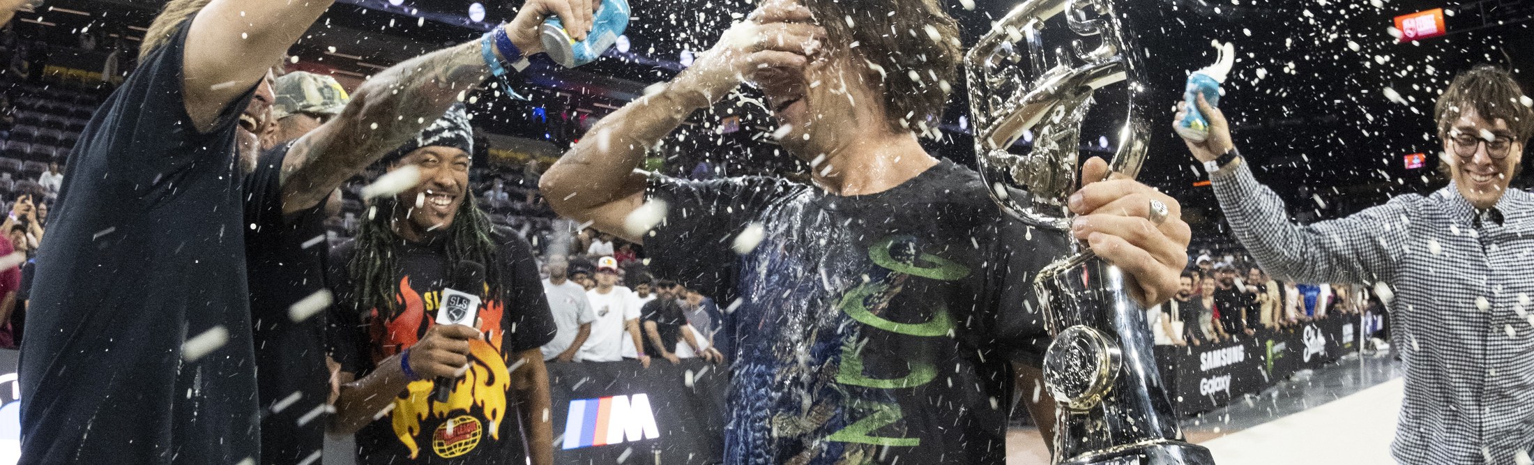 SLS Tempe champion celebrating with trophy